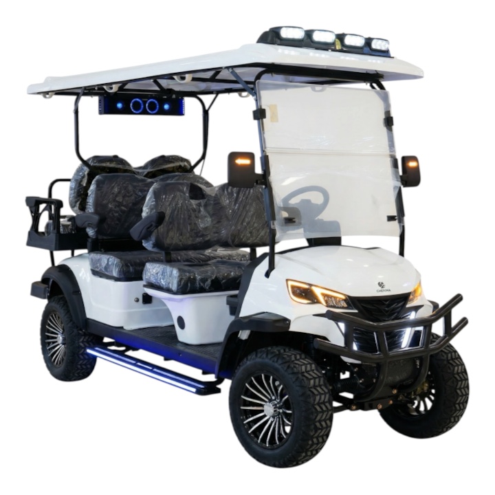 Six-Seater Electric Golf Cart with Sound Bar | 5000W Motor | 60V 105Ah Long Range – GHAZI BICYCLE