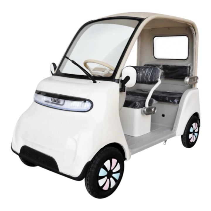 3-Seater Electric Golf Cart with Roof 60V 32Ah 1200W | 4-Wheel Mini Golf Ride | Ghazi Bicycle